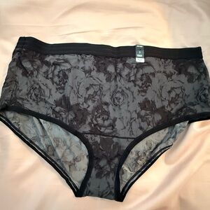 Torrid Black Floral Sheer Briefs